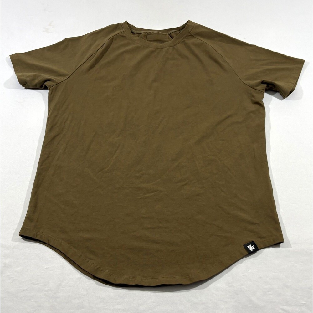 YoungLA Brown Crew 403 Scalloped Soft Stretch Elite Tee Cotton Stretch Gym XL